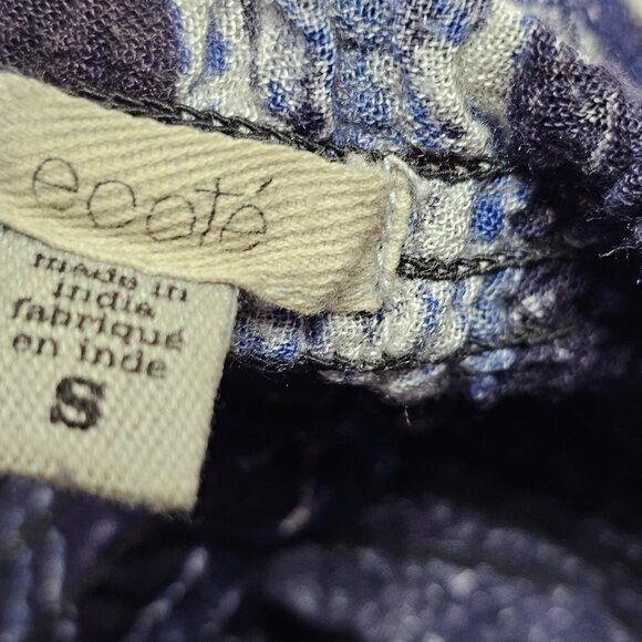 Ecote Womens Wide Leg Lounge Blue Palazzo Boho Flare Pants S Small - Picture 2 of 8